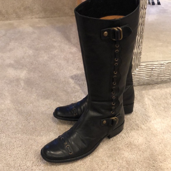 JESSICA BENNETT TALL LEATHER RIDING BOOTS - Picture 3 of 9